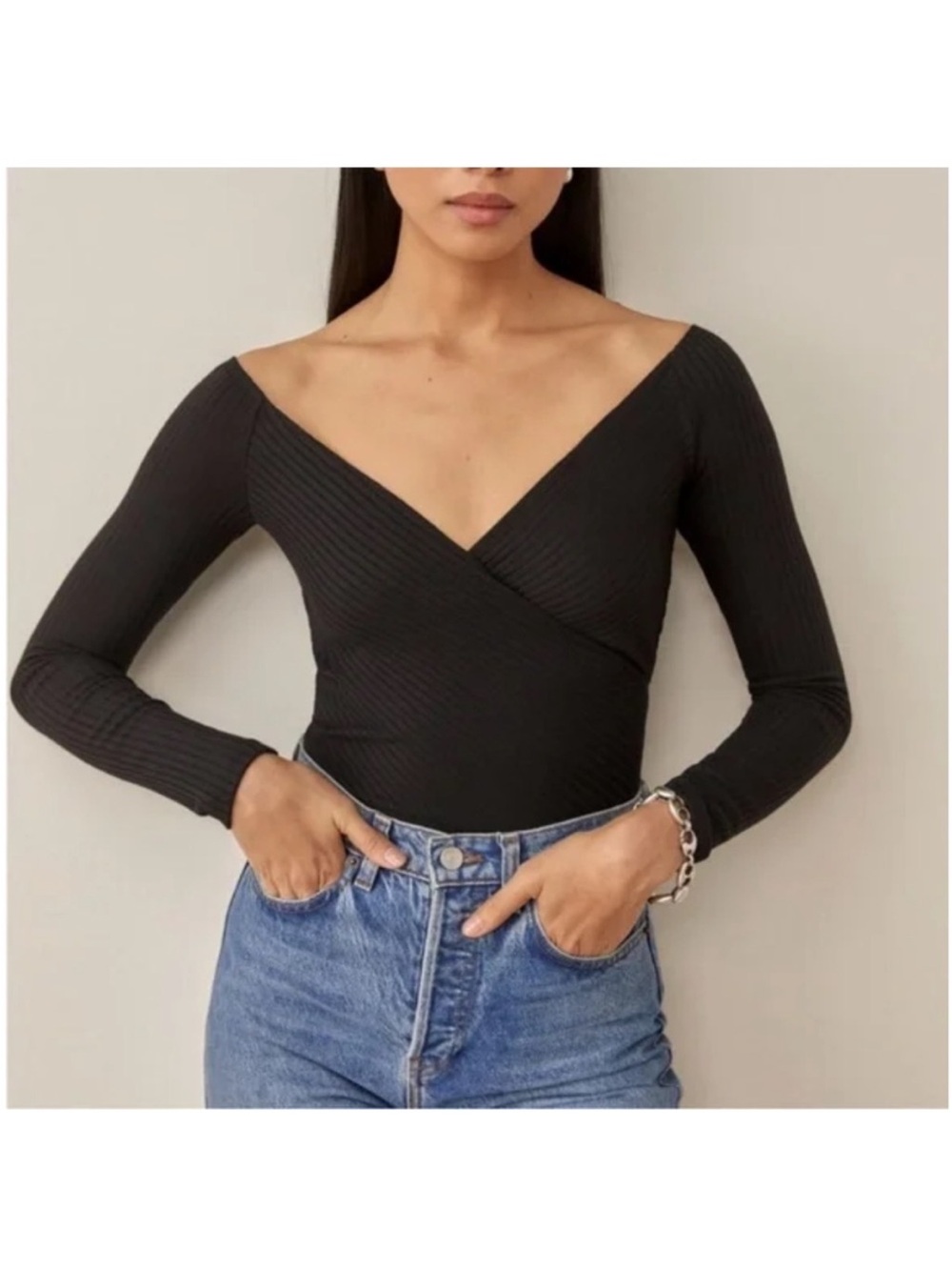 Reformation Minnie ribbed crossover top